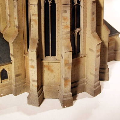Modell der Dammer Kirche für eine Modelleisenbahnanlage - Detail Rückseite