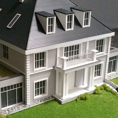 Architekturmodell einer Villa im Maßstab 1:50 