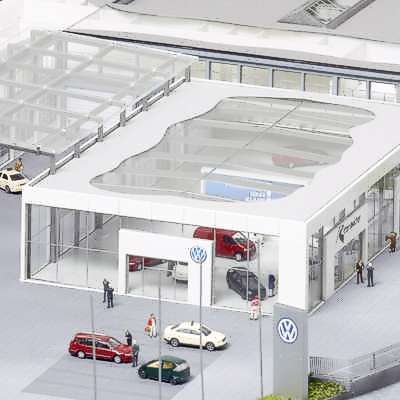 Architekturmodell eines Autohauses im Maßstab 1:160 - Detail Verkaufsraum
