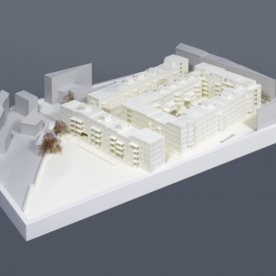 Architekturmodell des geplanten Kronprinzen-Quartiers auf der ExpoREAL 2013 - Bild vom Modell