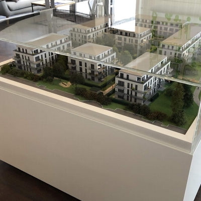 Architekturmodell einer Wohnanlage nahe München - Bild vom Modell